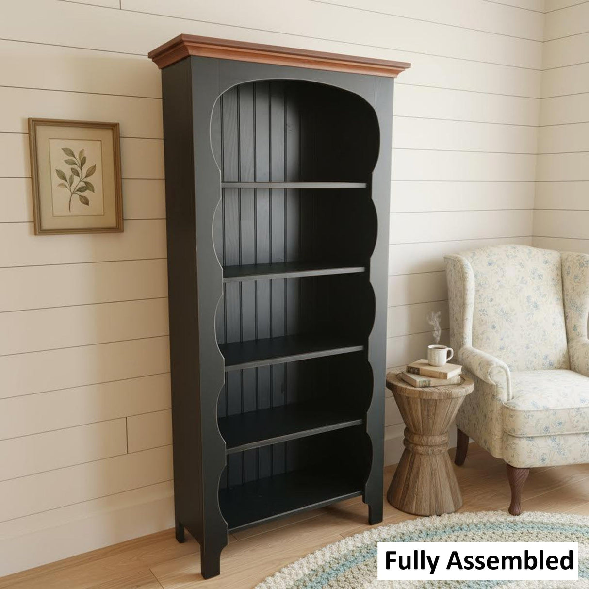 Amish Handmade Pine Bookcase: Rustic Home Organizer