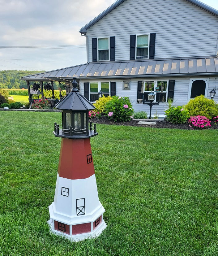 Barnegat Solar Lighthouse. Amish Made - Landmark Replica - Backyard Decor