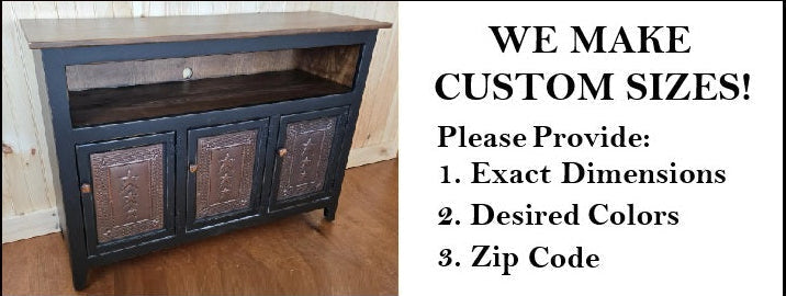TV Stand - 3 Door Cabinet - Primitive - Storage - TV Cabinet - Amish Handmade - Multipurpose Cabinet - Rustic - Case Goods - Fully Assembled