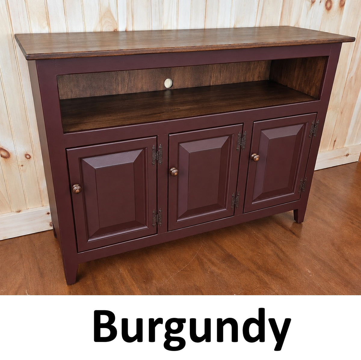 TV Stand - 3 Door Cabinet - Primitive - Storage - TV Cabinet - Amish Handmade - Multipurpose Cabinet - Rustic - Case Goods - Fully Assembled