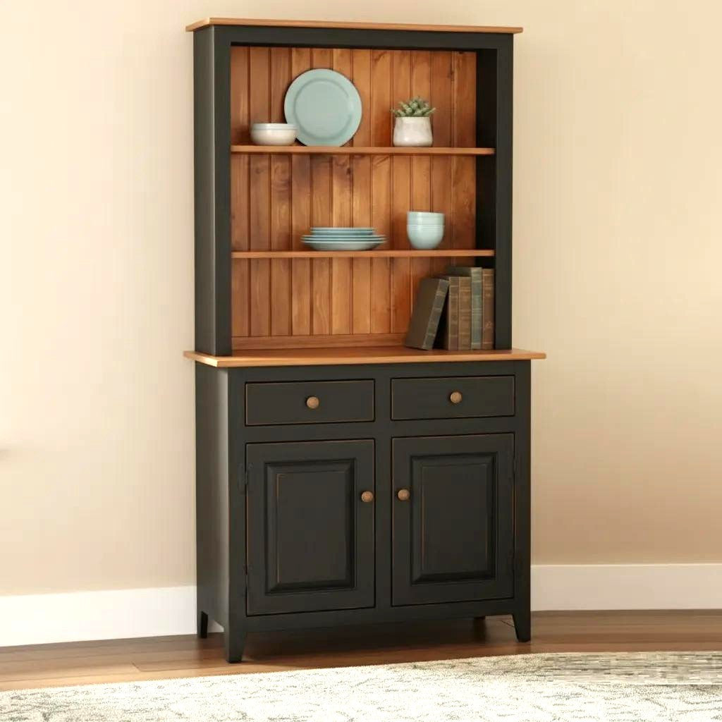 Amish Handmade Bookcase Cabinet - Large Cabinet Hutch- Multipurpose Cabinet Drawers - Farmhouse - Storage - Rustic - Case Goods -Home Decor