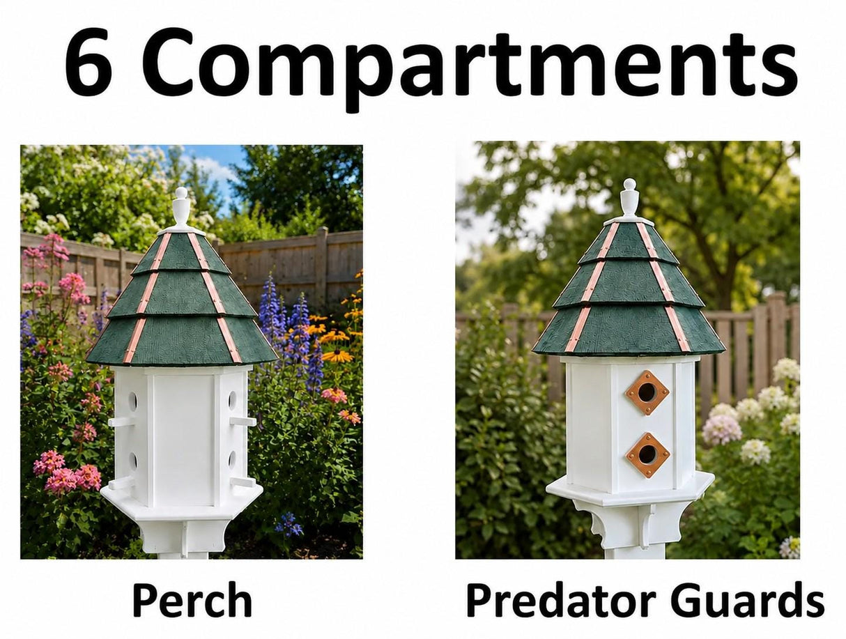 Painted Cedar Roof Birdhouse 2-8 Compartments Amish Handmade Birdhouse Handmade Maintenance Free Gifts for Bird Lovers Large Bird Houses
