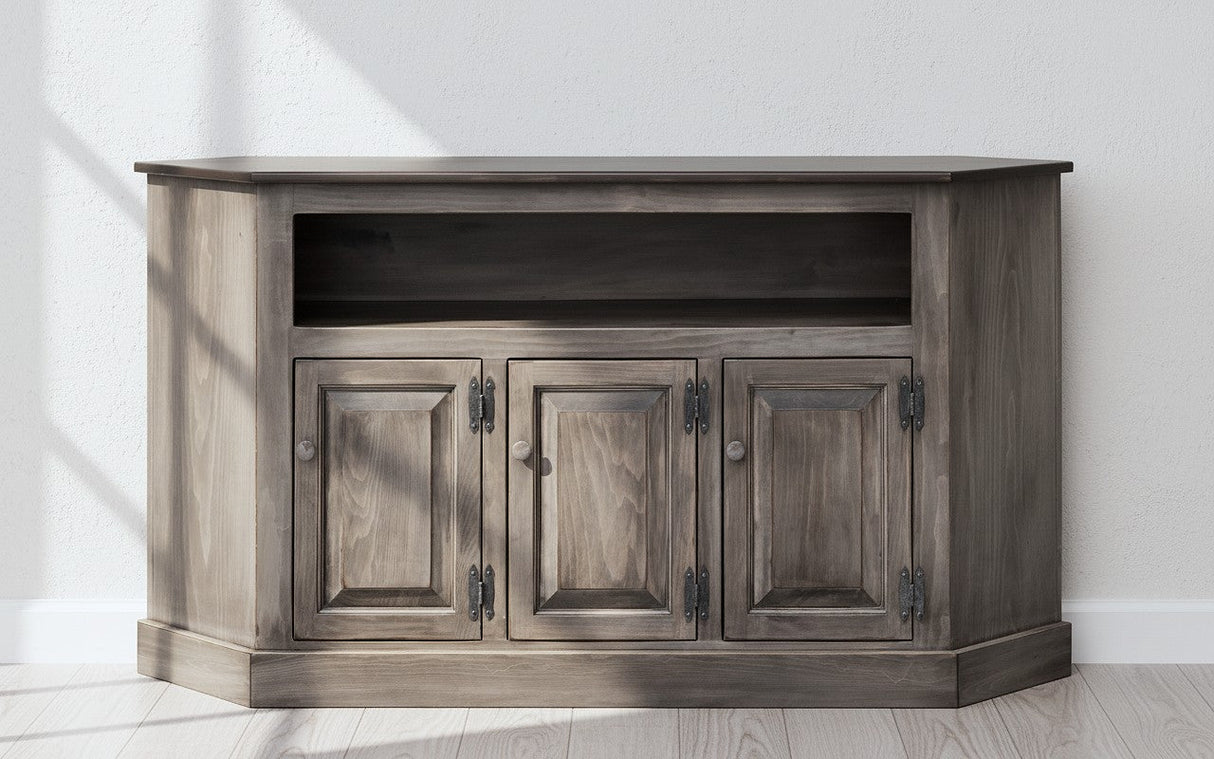 Amish Handmade TV Stand - 3 Door Cabinet - Primitive - Storage - TV Cabinet - Home - Multipurpose Cabinet - Rustic - Open Shelf TV Console