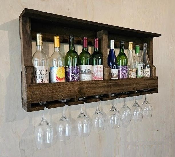 Wine rack. Wall wine rack, bottle holder, vintage wine rack, vintage wine furniture, bar shelves, home bar shelves, wine storage, wine shelf, handmade, wine rack countertop, rustic wood bar, wine lovers. Wall mounted , wood wine rack