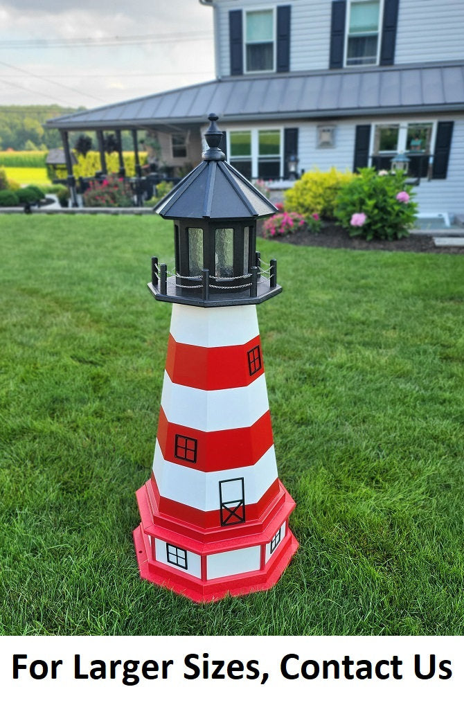 Assateague Solar Lighthouse - Amish Handmade - Landmark Replica - Lawn Lighthouse - Garden Decoration
