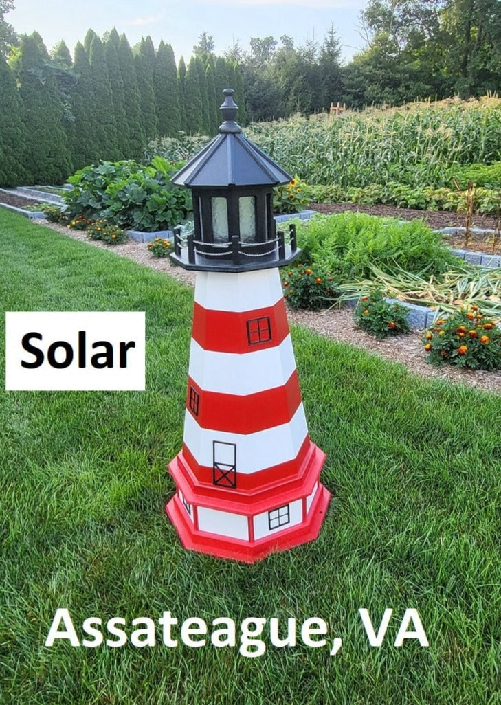 Assateague Solar Lighthouse - Amish Handmade - Landmark Replica - Lawn Lighthouse - Garden Decoration