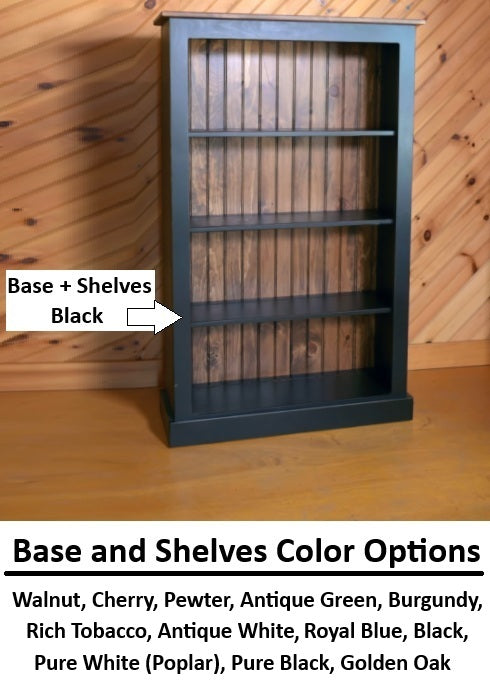 Bookcase - Amish Handmade Bookshelf - 4 Shelf Multipurpose Cabinet - Farmhouse - Organizer - Cupboard - Wooden - Rustic - Case Goods - Home