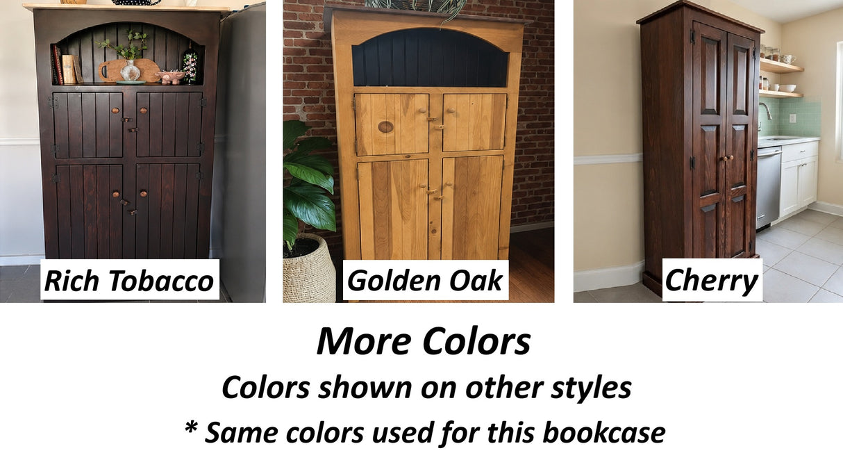 Bookcase - Amish Handmade Bookshelf - 4 Shelf Multipurpose Cabinet - Farmhouse - Organizer - Cupboard - Wooden - Rustic - Case Goods - Home