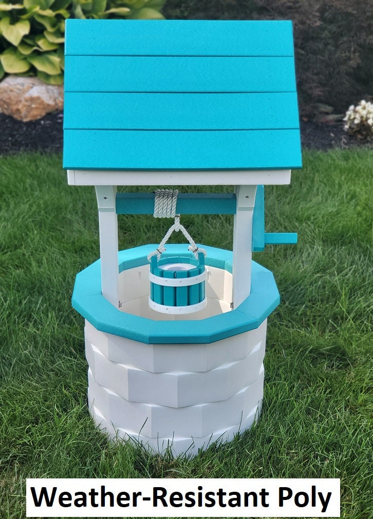 Garden Wishing Well- Yard Wishing Well - Poly - Amish Handmade