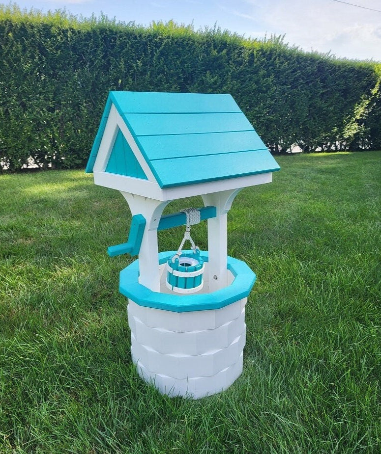 Wishing wells, garden wishing wells, homemade wishing wells, decorative wishing well, garden wishing well, decorative wood well, garden decoration, garden well, poly wishing wells, garden ornament