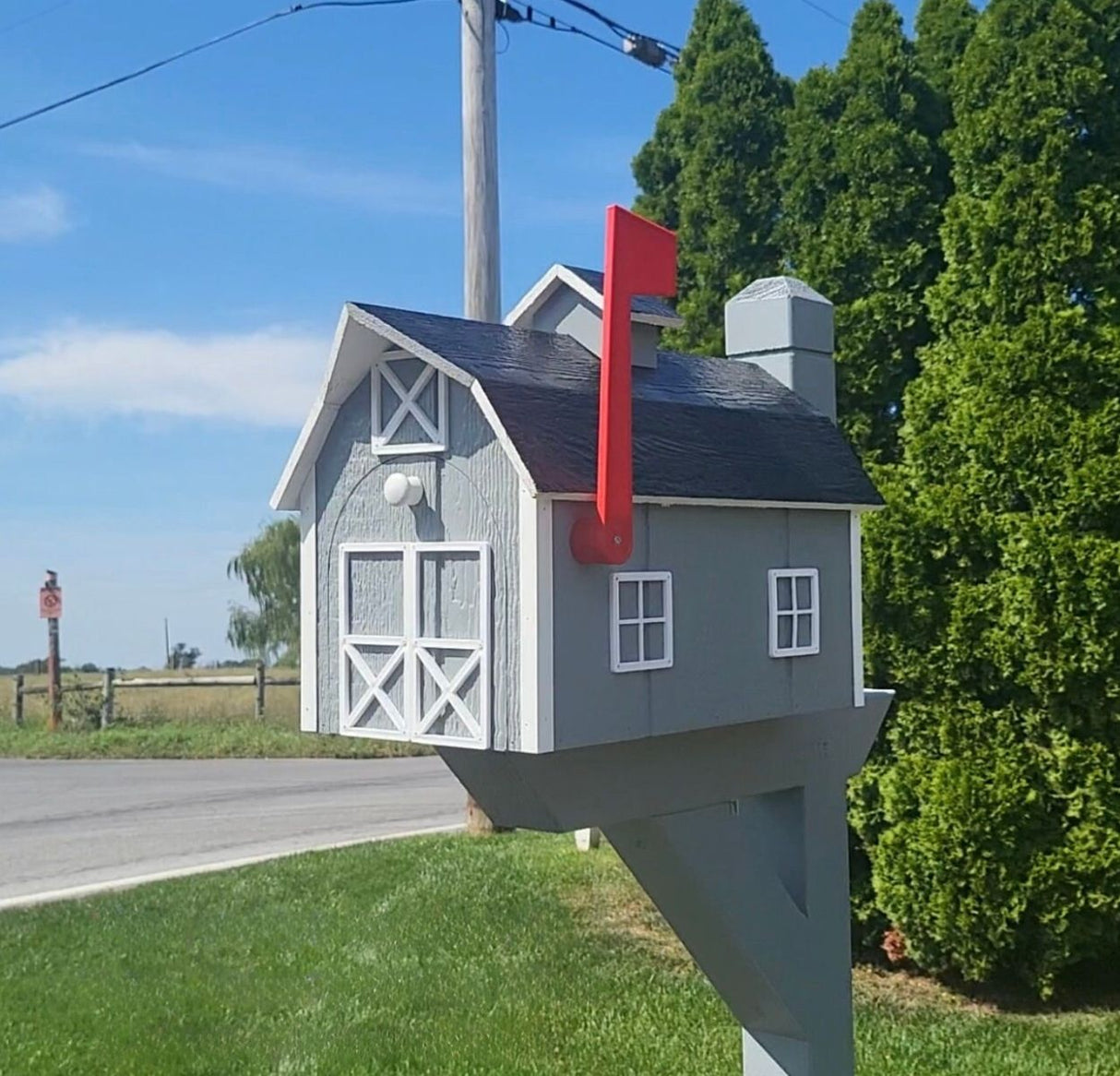 Amish Mailbox - Handmade - Dutch Barn Style - Wooden - Color Options