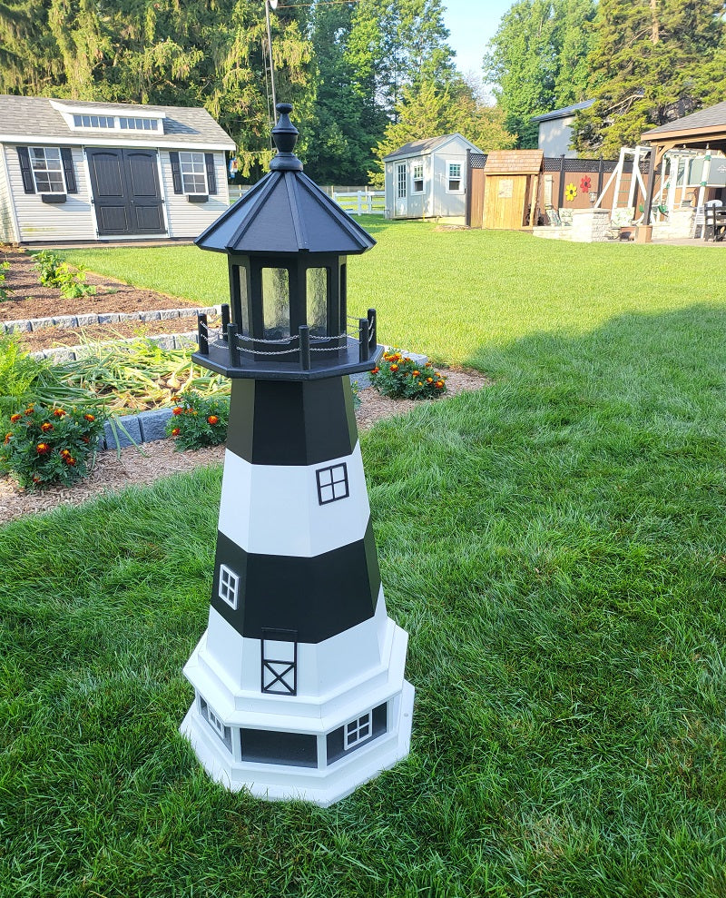 Fire Island Lighthouse - Solar - Amish Made - Landmark Replica - Backyard Decor - Garden Decoration