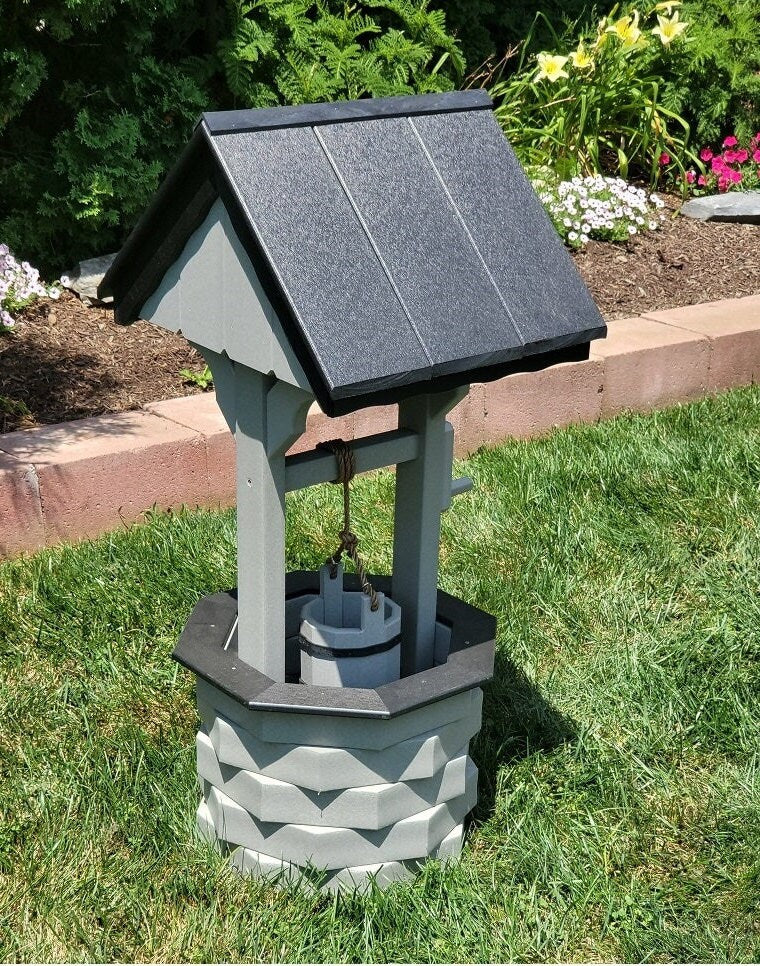 Garden Wishing Well- Yard Wishing Well - Poly - Amish Handmade