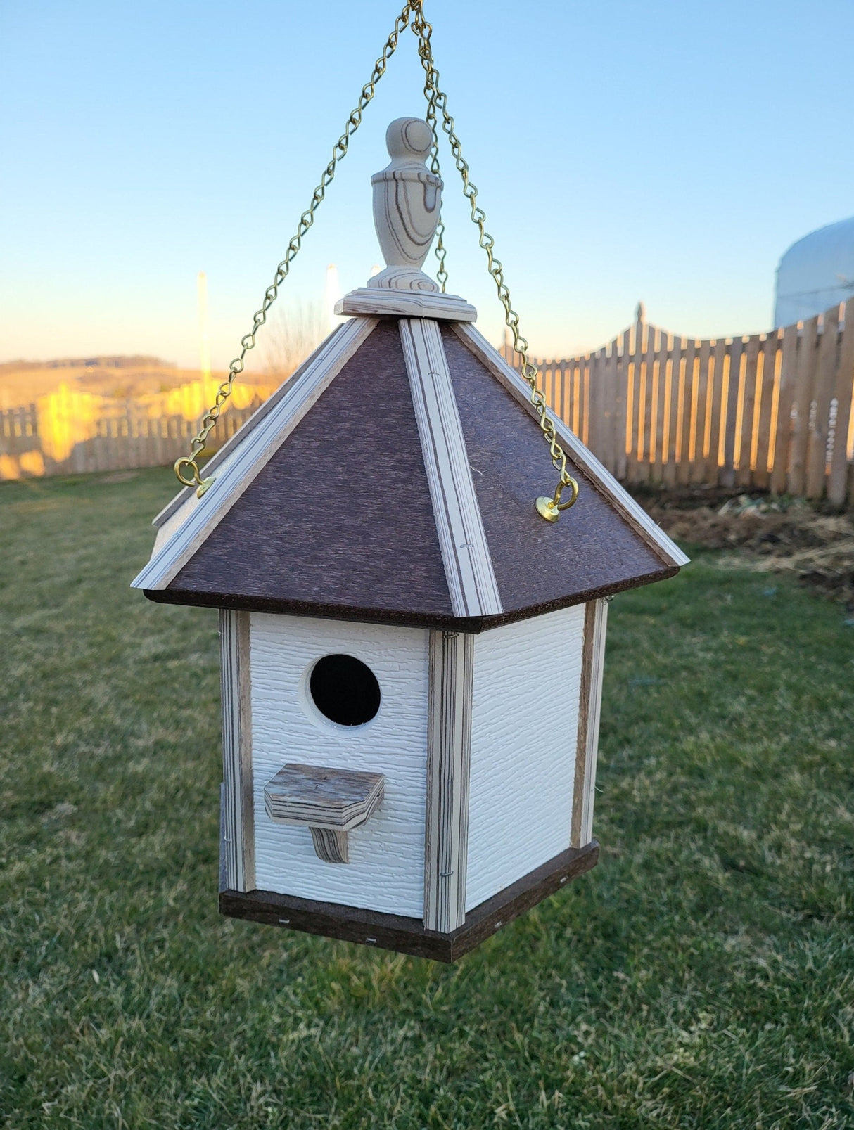 Bird House Hanging Amish Made Gazebo Style 1 Nesting Compartment Birdhouse