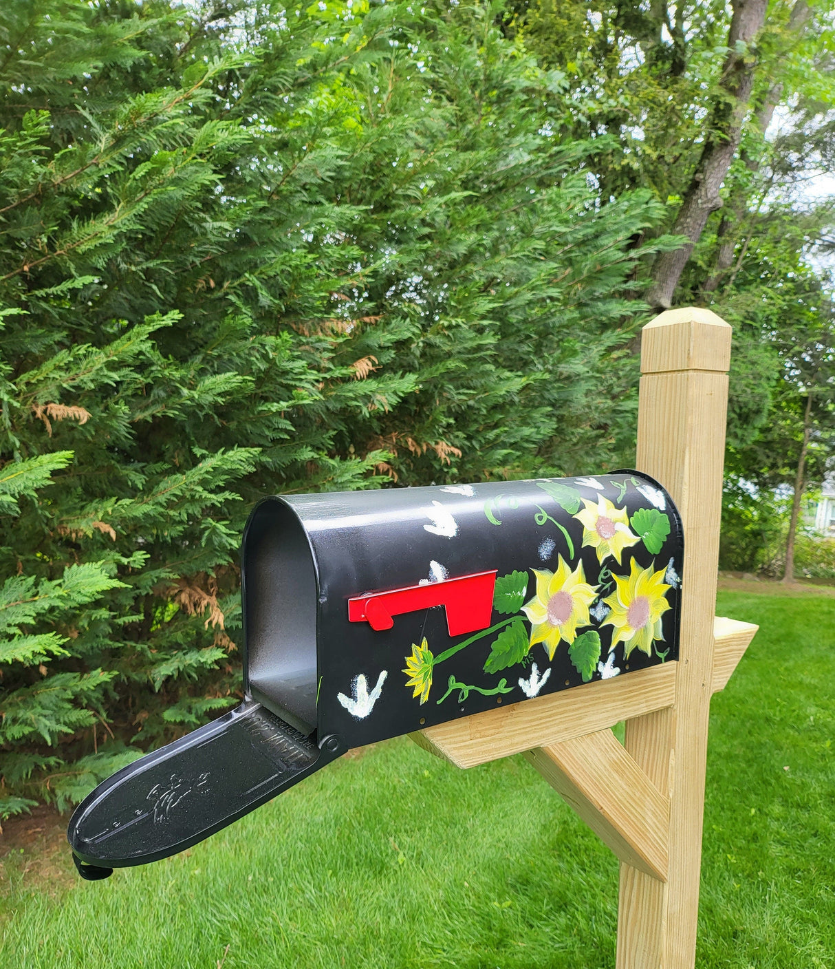 Hand Painted Mailbox With Flowers Amish Handmade - Painted Mailbox