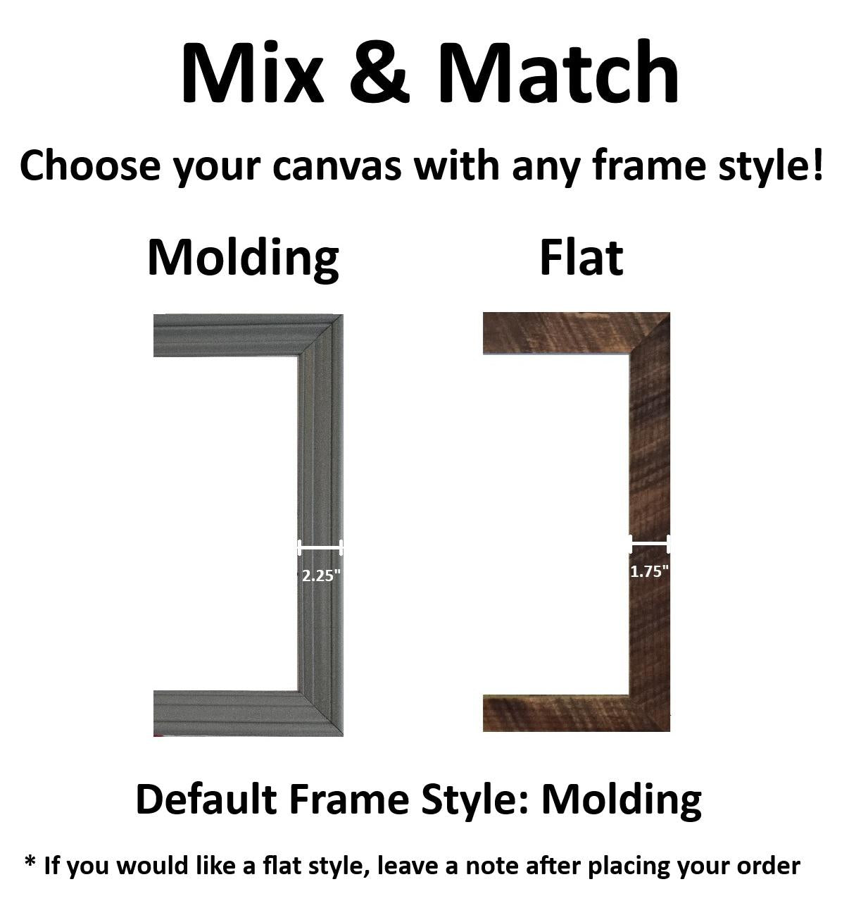 Canvas - Picture Frame - Wall Art - Wooden Frame - Framed Antique Print - Amish Handmade - Farmhouse Decor - Housewarming Gift -Choose Color