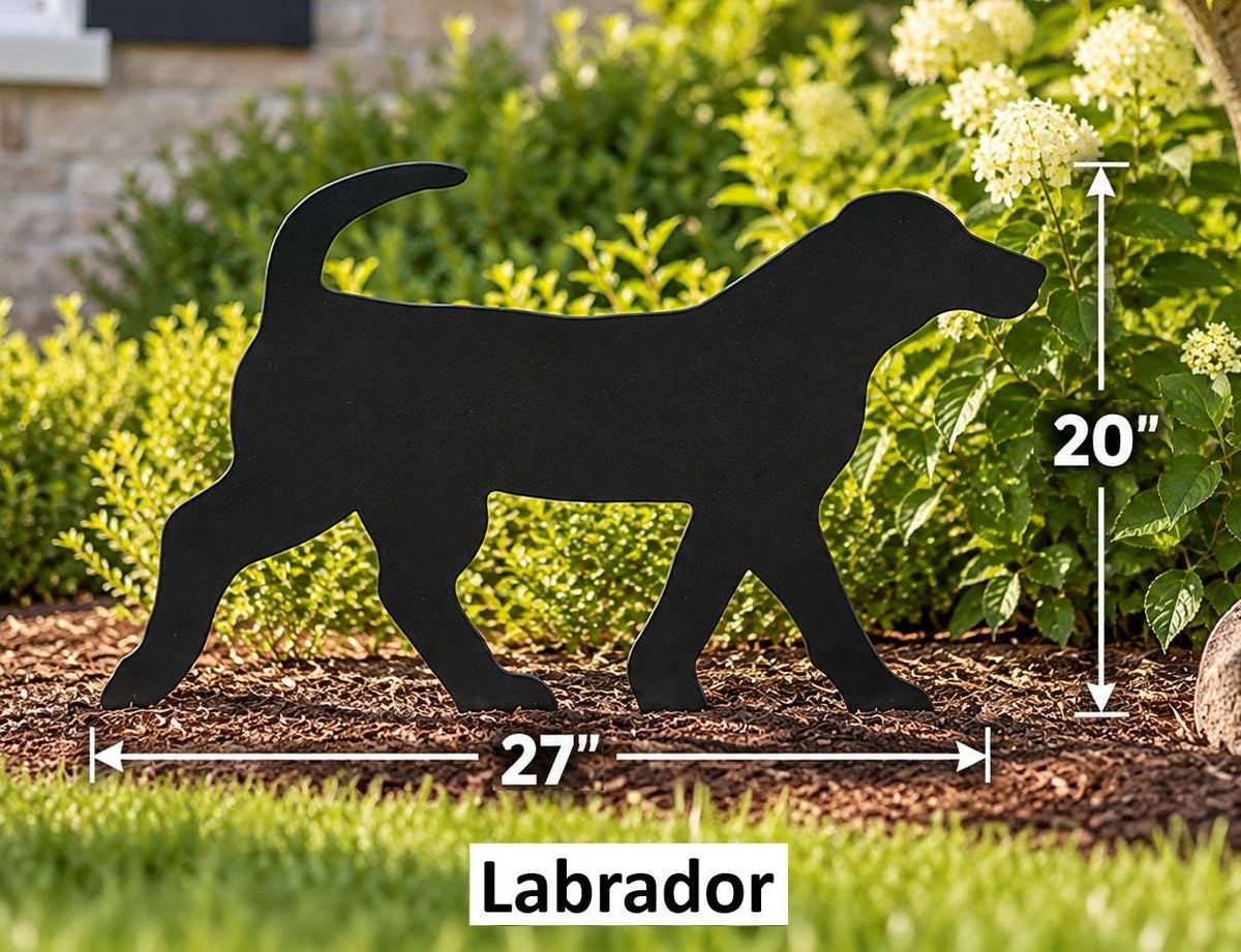 Amish Handmade Dog Silhouettes - Garden Stake - Gift - Lawn Art - Wildlife Decor - Backyard - Outdoor Decoration - Dog Lovers - Yard Decor
