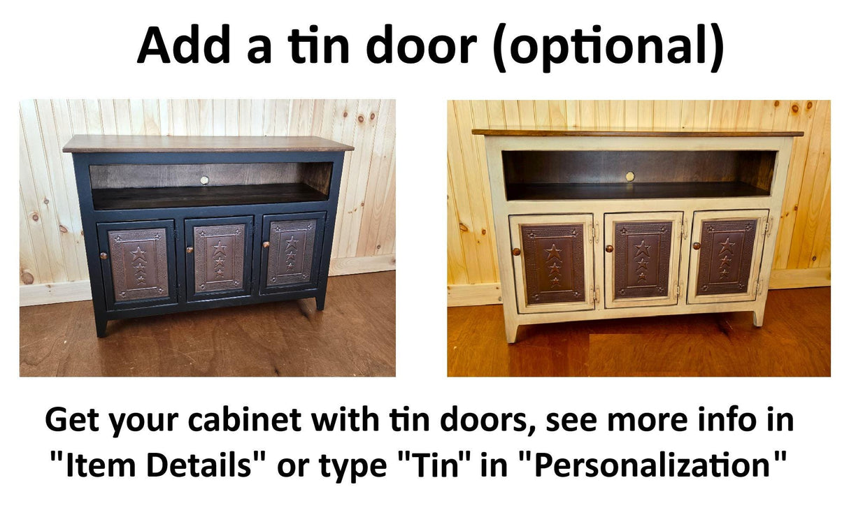 TV Stand - 3 Door Cabinet - Primitive - Storage - TV Cabinet - Amish Handmade - Multipurpose Cabinet - Rustic - Case Goods - Fully Assembled