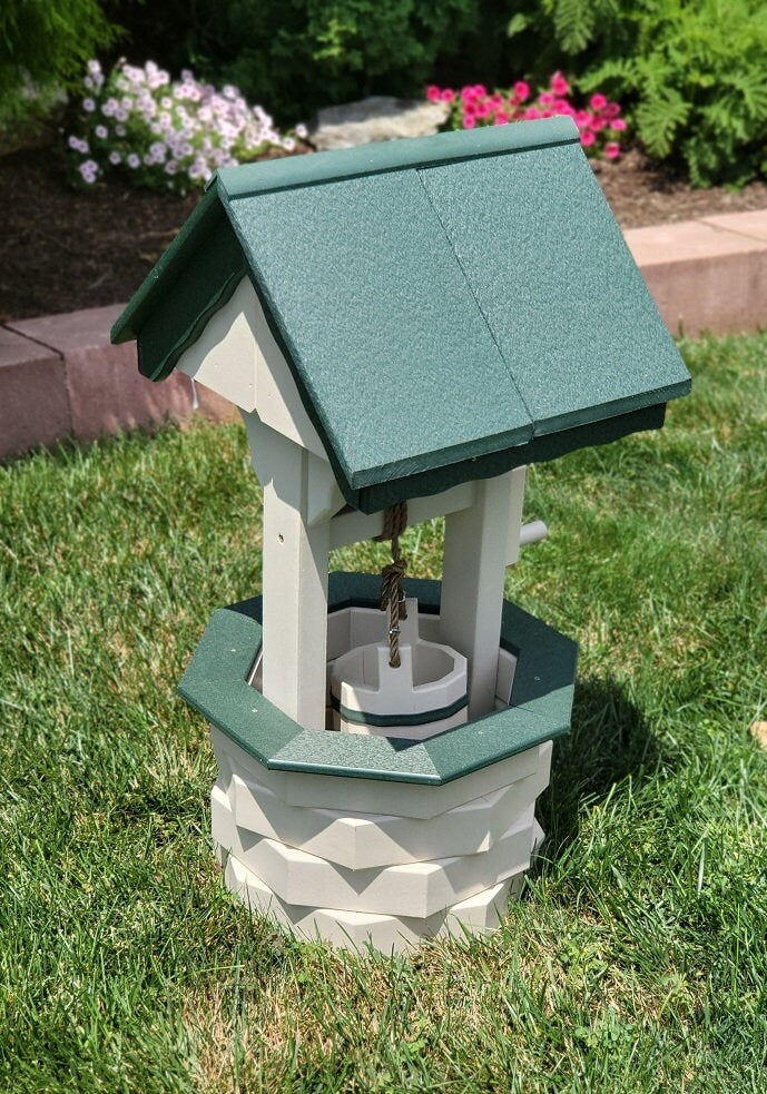 Garden Wishing Well- Yard Wishing Well - Poly - Amish Handmade