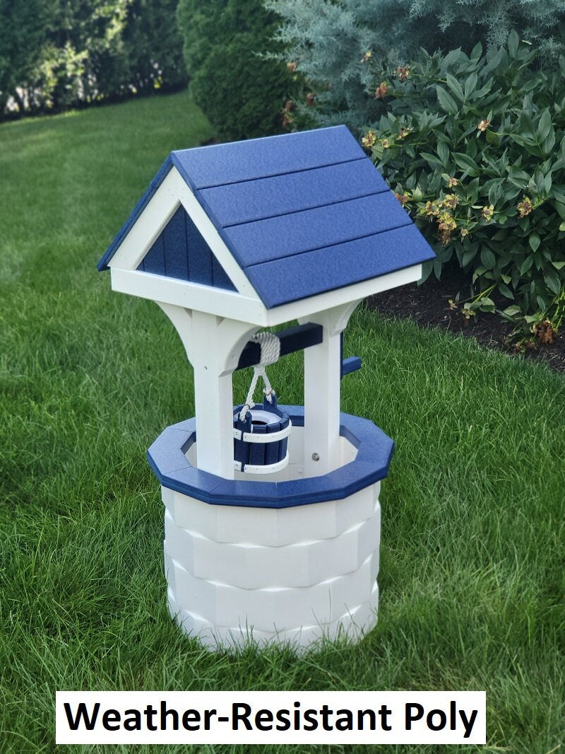 Garden Wishing Well- Yard Wishing Well - Poly - Amish Handmade