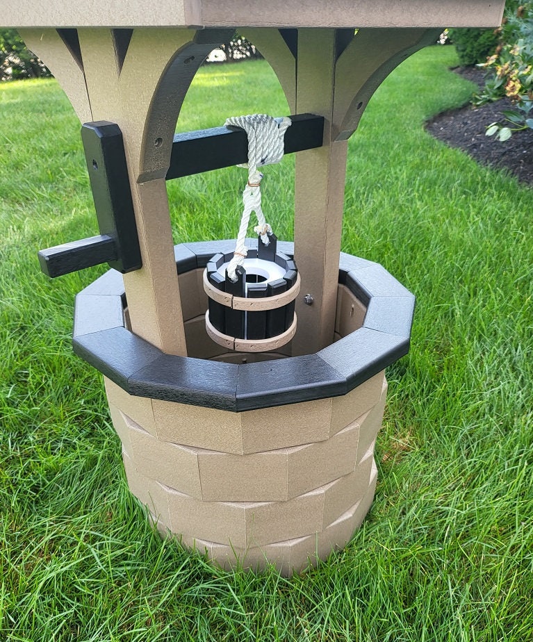 Garden Wishing Well- Yard Wishing Well - Poly - Amish Handmade