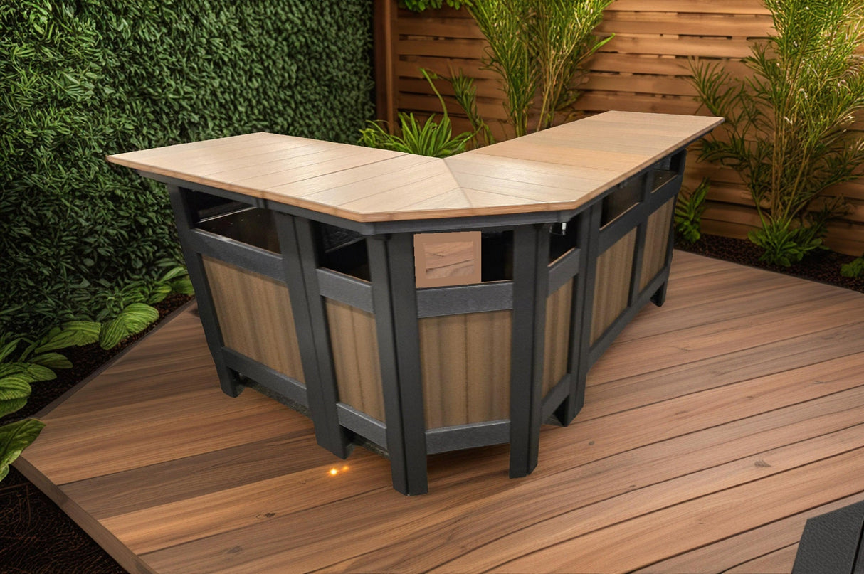 Amish Handmade Bar - Barstool Set - Poly - Swivel - Pub Chairs - Outdoor Furniture - Table Set - Dining Table - Outdoors - Backyard - Patio