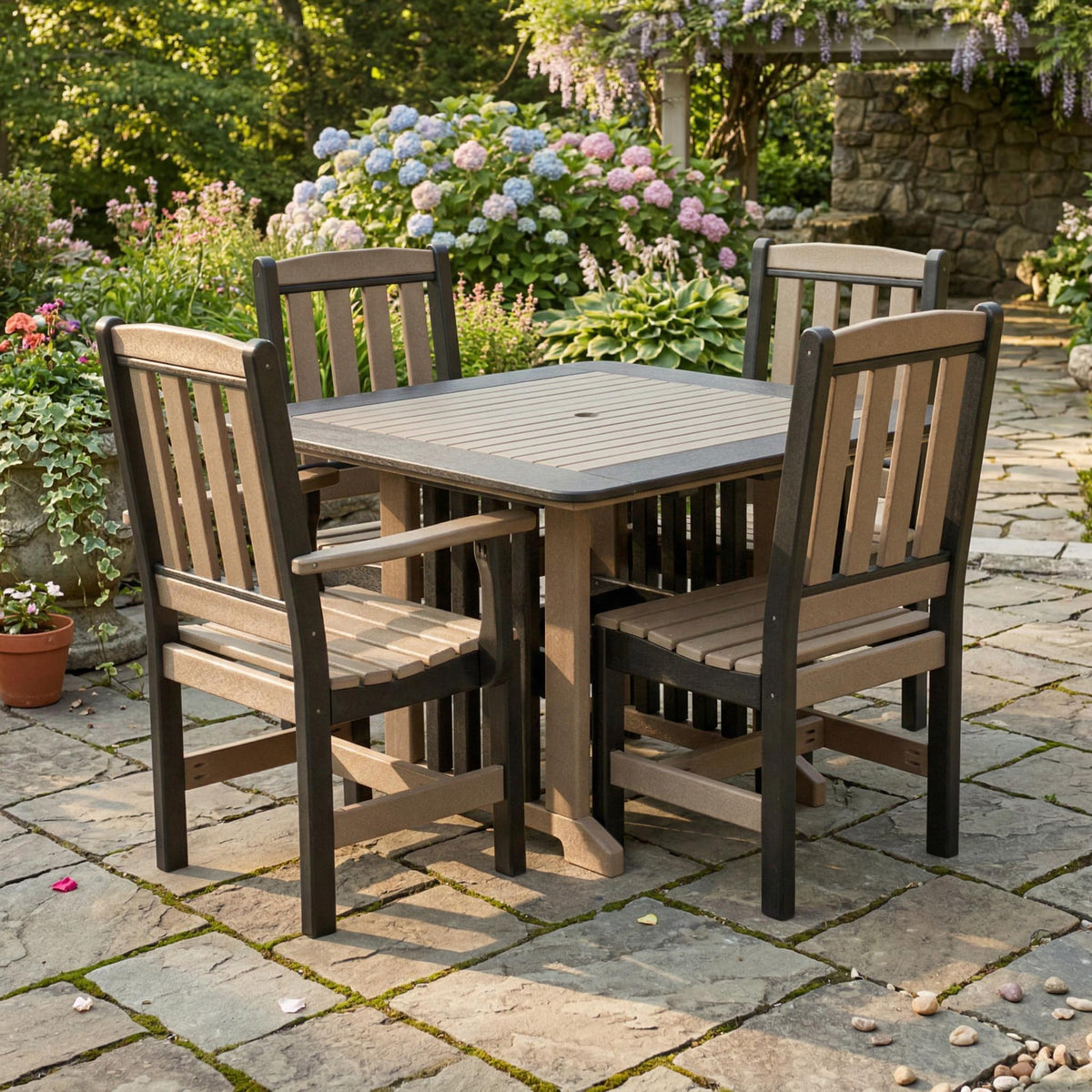 Amish Handmade Outdoor Dining Table Set - Patio Set - Chairs and Table ...