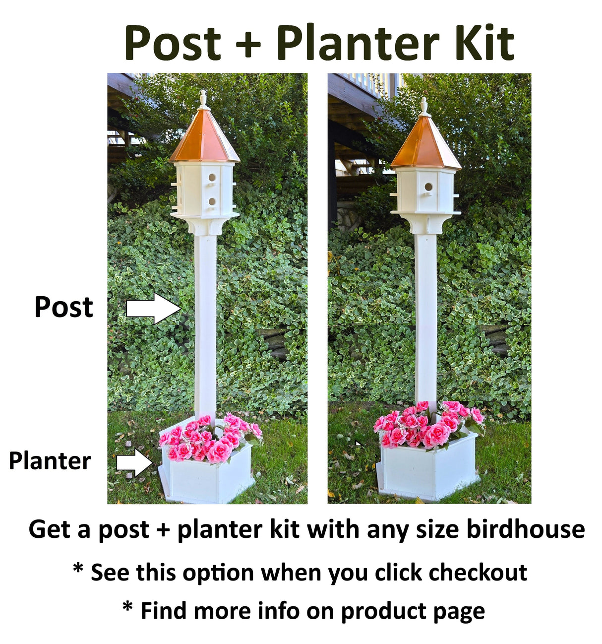 Copper Birdhouse Handmade Large With 8 Nesting Compartments Weather Resistant Birdhouses, Predator Guards, Poly, Bird Lovers - Copper Roof Houses Large