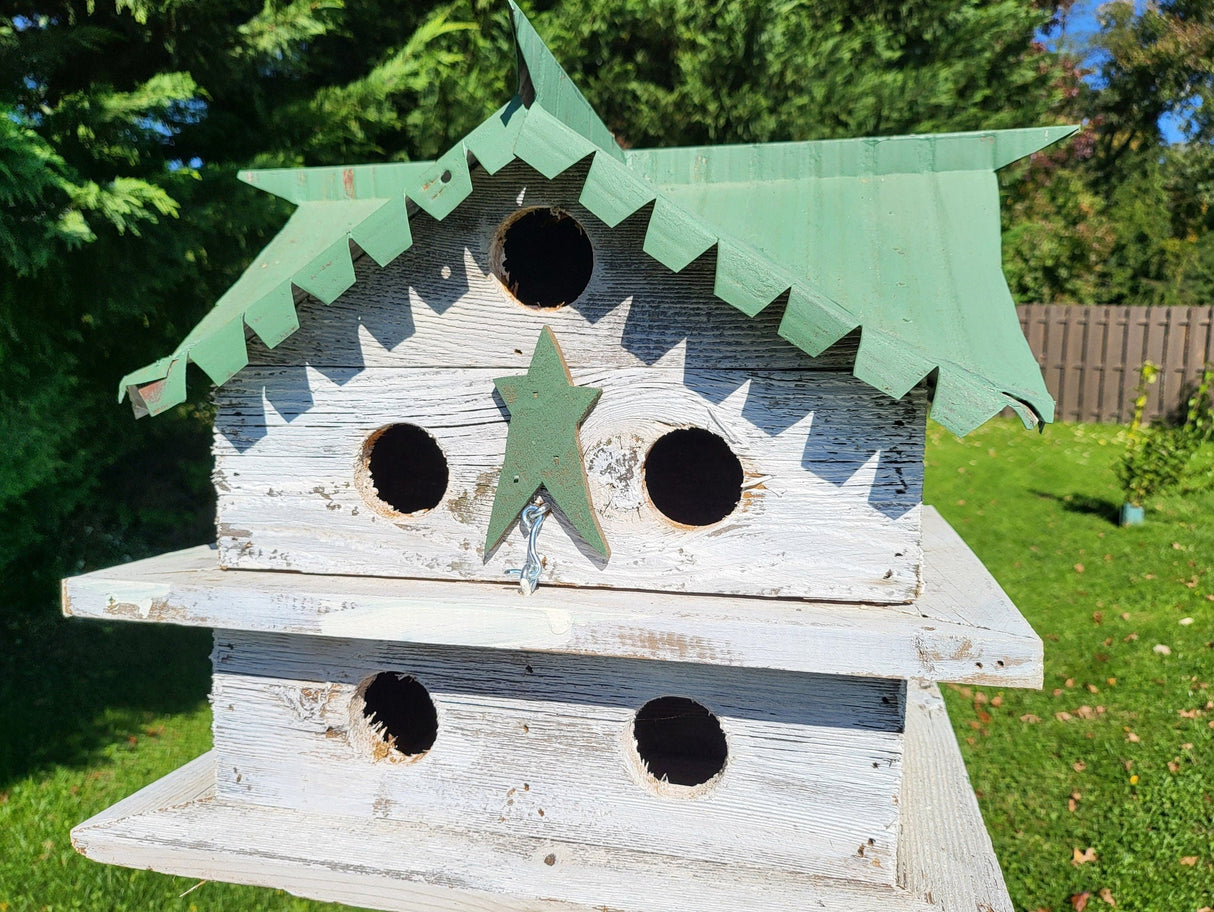 Martin Birdhouse - Amish Handmade Primitive Design - 10 Nesting Compartments - Birdhouse outdoor