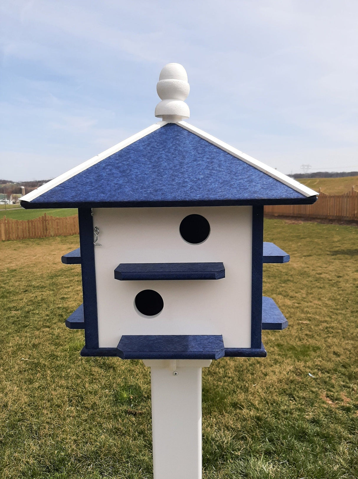 Purple Martin Bird House - 8 Nesting Compartments - Amish Handmade - Weather Resistant - Made of Poly Lumber - Birdhouse Outdoor