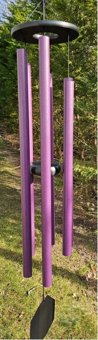 36"-49" Wind Chimes Amish Handmade - Purple - Deep Tone - Sound Healing - Outdoor Decor - Aluminum Tubes - Wind Bells - Meditation - Nature