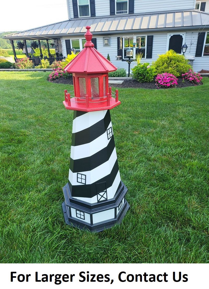 St Augustine Lighthouse - Solar - Amish Made - Landmark Replica - Backyard Decor - Garden Decoration