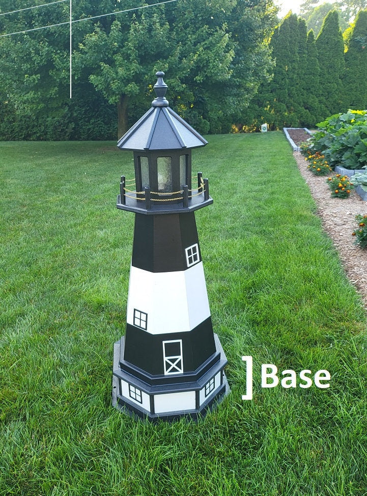 Tybee Island Solar Lighthouse - Amish Handmade - Landmark Replica - Lawn Lighthouse - Garden Decoration