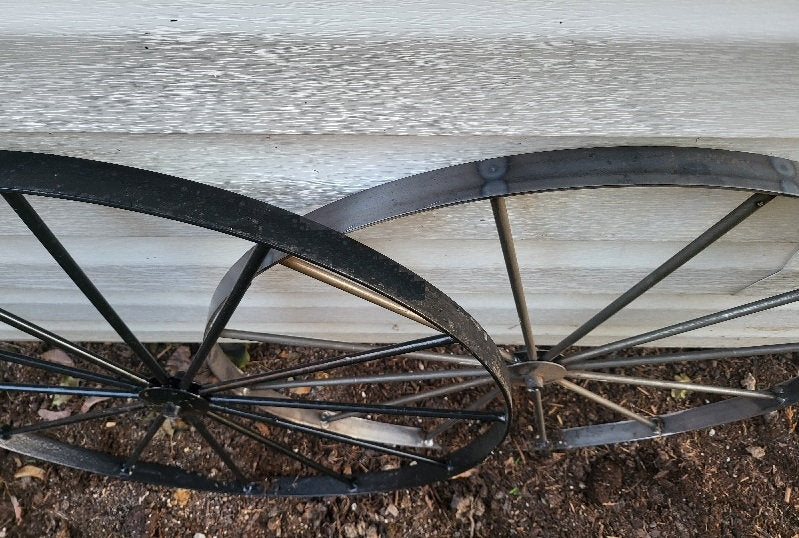 Metal Wheels - Wagon Wheels - Buggy Wheels- Carriage Wheels - Amish Handmade - Country Decor- Primitive - Crafts