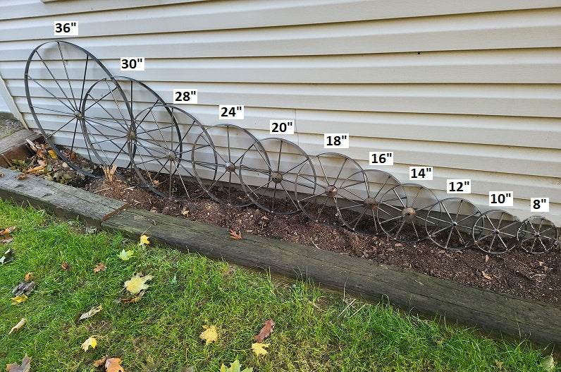 Metal Wheels - Wagon Wheels - Buggy Wheels- Carriage Wheels - Amish Handmade - Country Decor- Primitive - Crafts