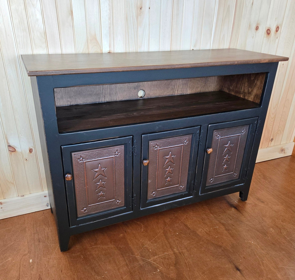 TV Stand - 3 Door Cabinet - Primitive - Storage - TV Cabinet - Amish Handmade - Multipurpose Cabinet - Rustic - Case Goods - Fully Assembled