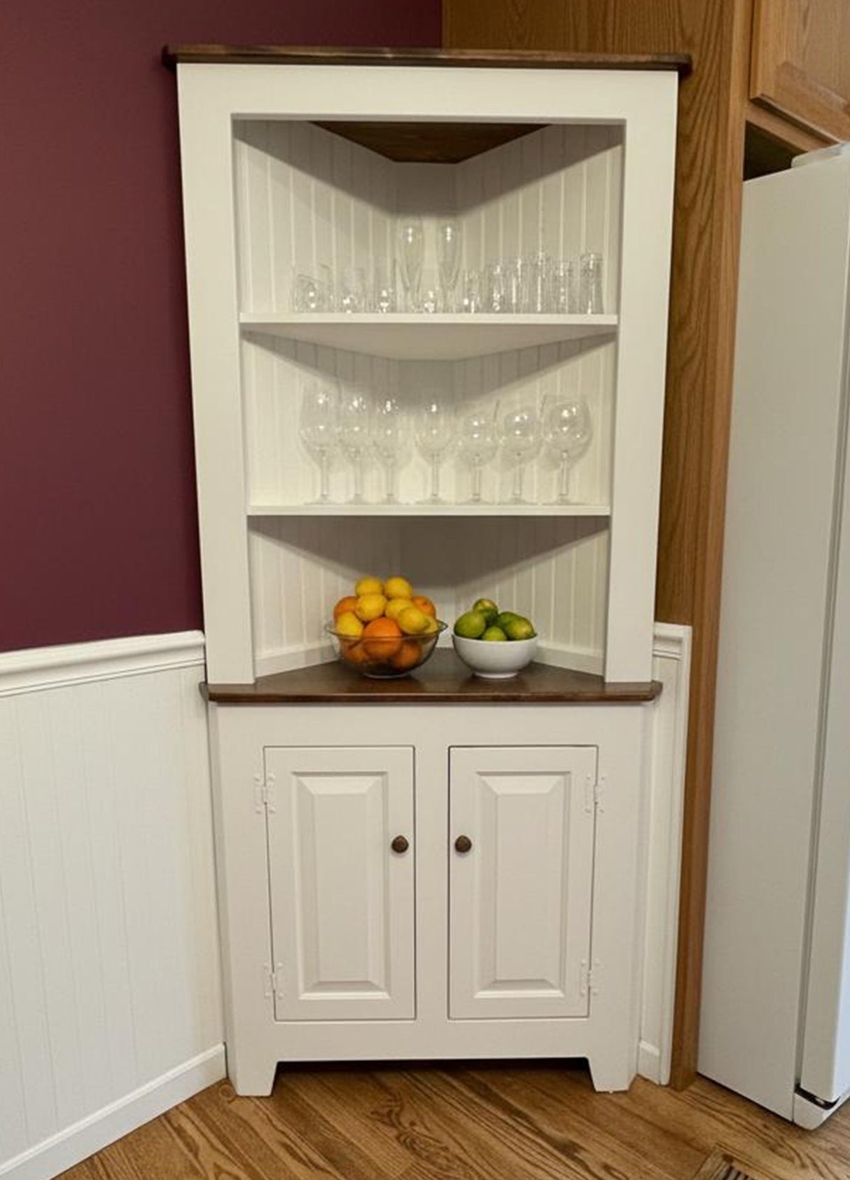Large Amish Handmade Corner Cabinet - Multipurpose Cabinet - Farmhouse- Primitive Jelly Cabinet- Cupboard- Amish Furniture- Case Goods- Home
