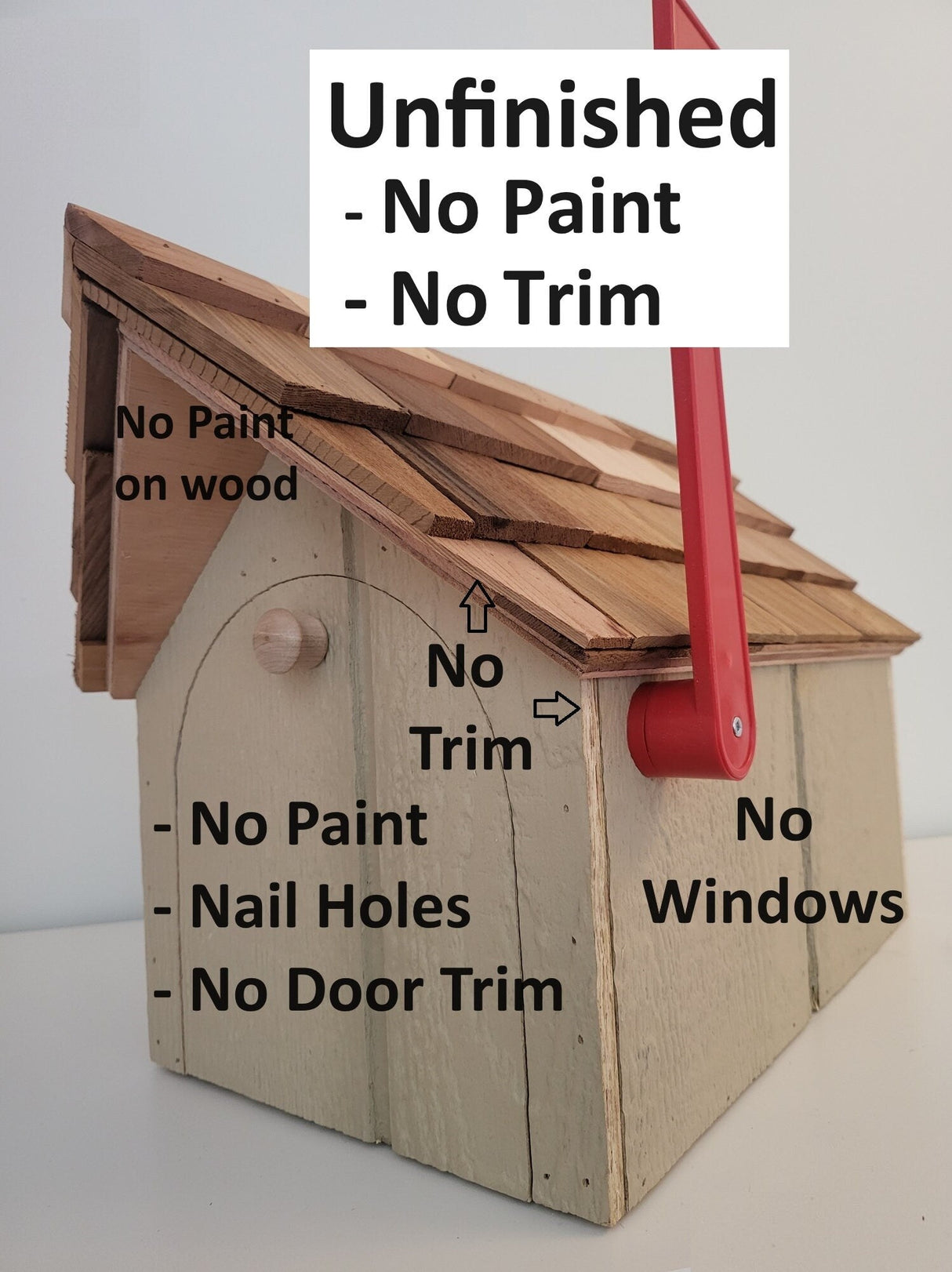 Amish Mailbox - Handmade - Barn Style - Wooden - Tall Prominent Sturdy Flag - Cedar Shake Shingles Roof- Amish Outdoor Mailbox Color Options - Barn Mailboxes Wood