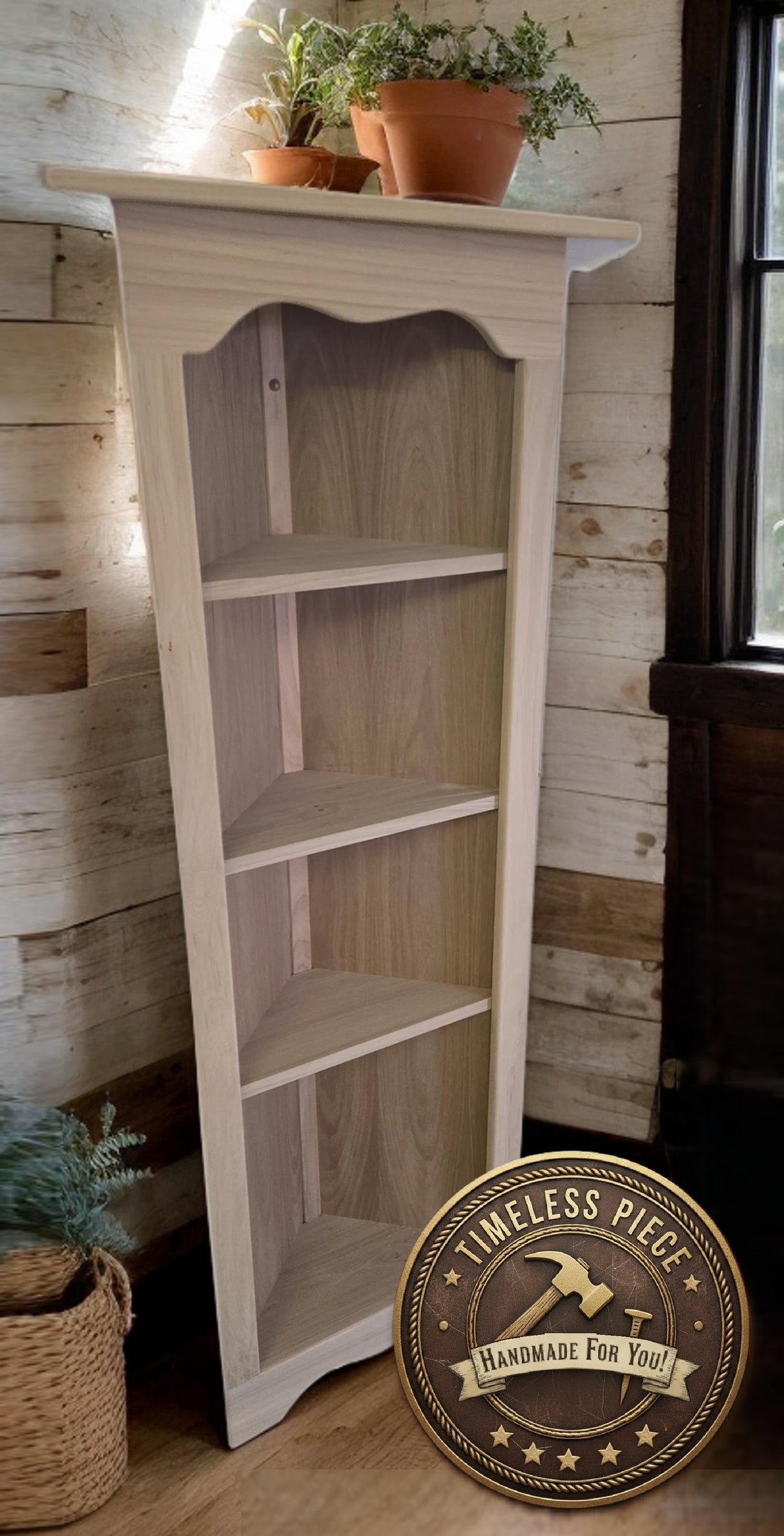 Amish Handmade Corner Cabinet - Corner Display - Multipurpose Cabinet - Bookcase - Kitchen Cabinet - Primitive - Rustic - Case Goods - Home