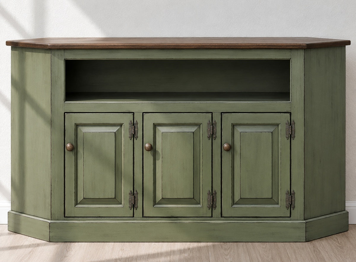 Amish Handmade TV Stand - 3 Door Cabinet - Primitive - Storage - TV Cabinet - Home - Multipurpose Cabinet - Rustic - Open Shelf TV Console