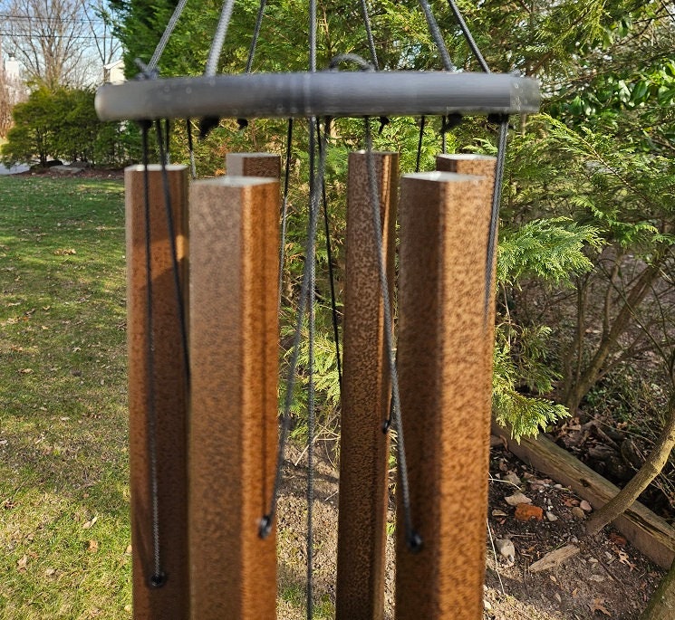 36"-80" Wind Chimes Amish Handmade - Square Aluminum Chimes - Soothing - Deep Tone - Sound Healing - Outdoor Decor - Wind Bells - Nature