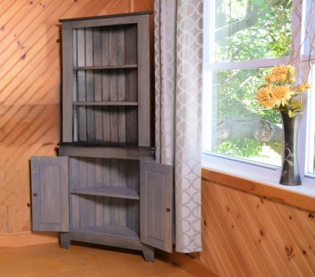 Corner Cabinet - Multipurpose Amish Handmade Large Cabinet - Farmhouse - Primitive Jelly Cabinet - Cupboard - Storage - Case Goods - Home
