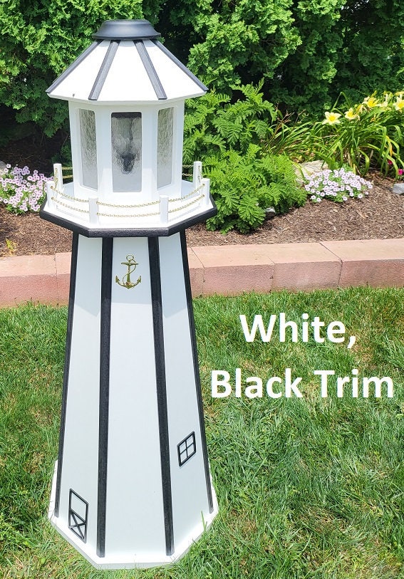Backyard Solar Lighthouse - Poly Made - Amish Handmade
