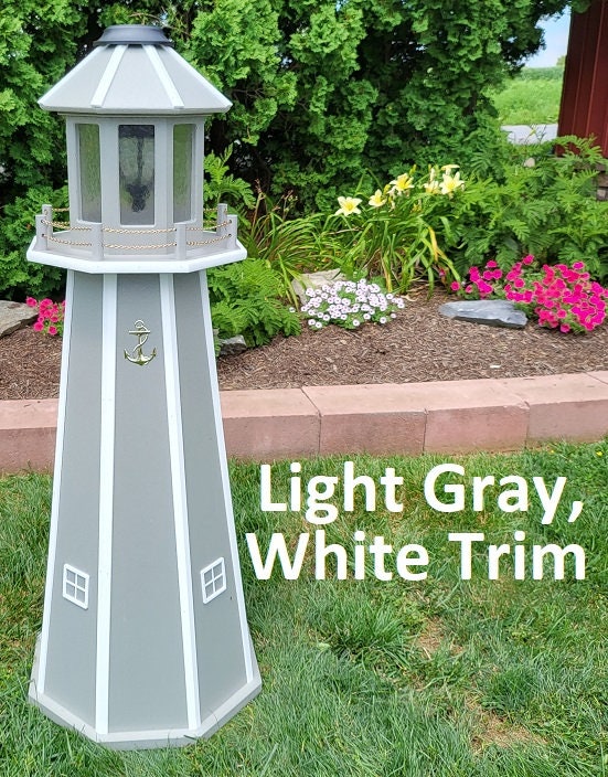 Backyard Solar Lighthouse - Poly Made - Amish Handmade