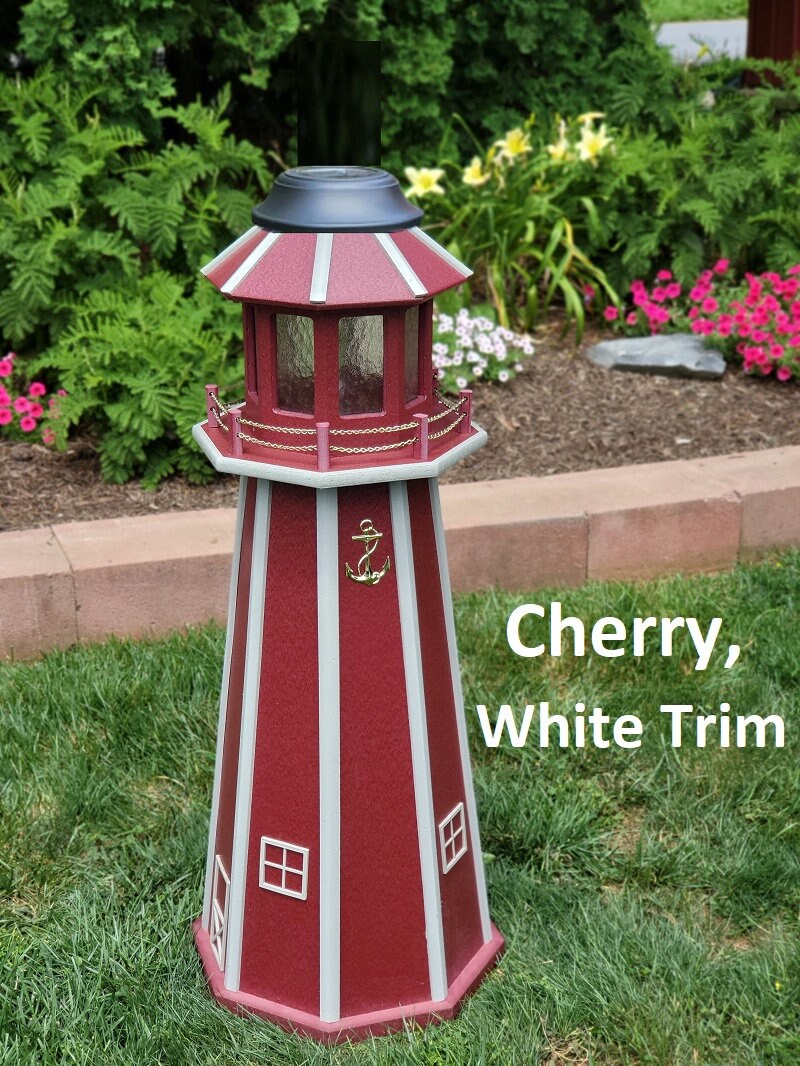 Lighthouse Solar Poly Made - Garden Decor - Garden Decoration
