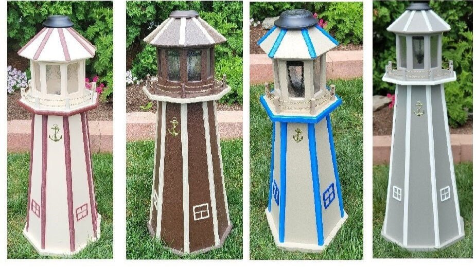 Lighthouse Solar Poly Made - Garden Decor - Garden Decoration