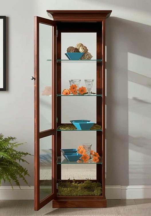 Amish Handmade Glass Cabinet - Glass Display Cabinet - Tall Curio Cabinet - China Display -Modern Home Decor - Multipurpose Cabinet - Rustic