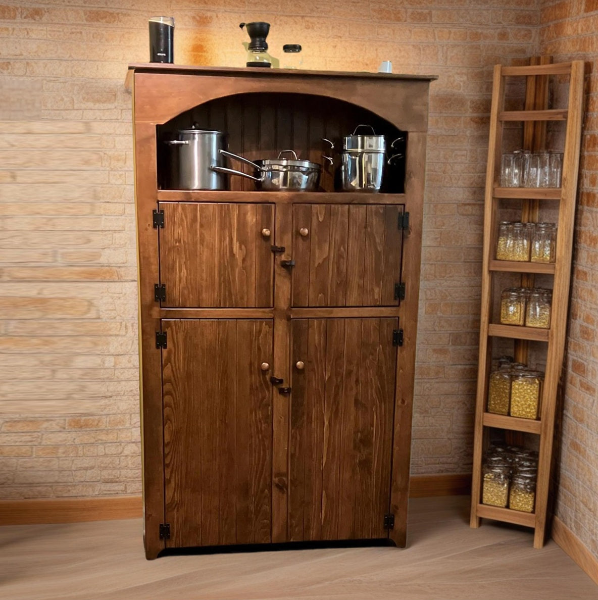 Amish Handmade Pantry Cabinet - Multipurpose Cabinet - Farmhouse - Primitive Jelly Cabinet - Cupboard - Storage - Rustic - Case Goods - Home