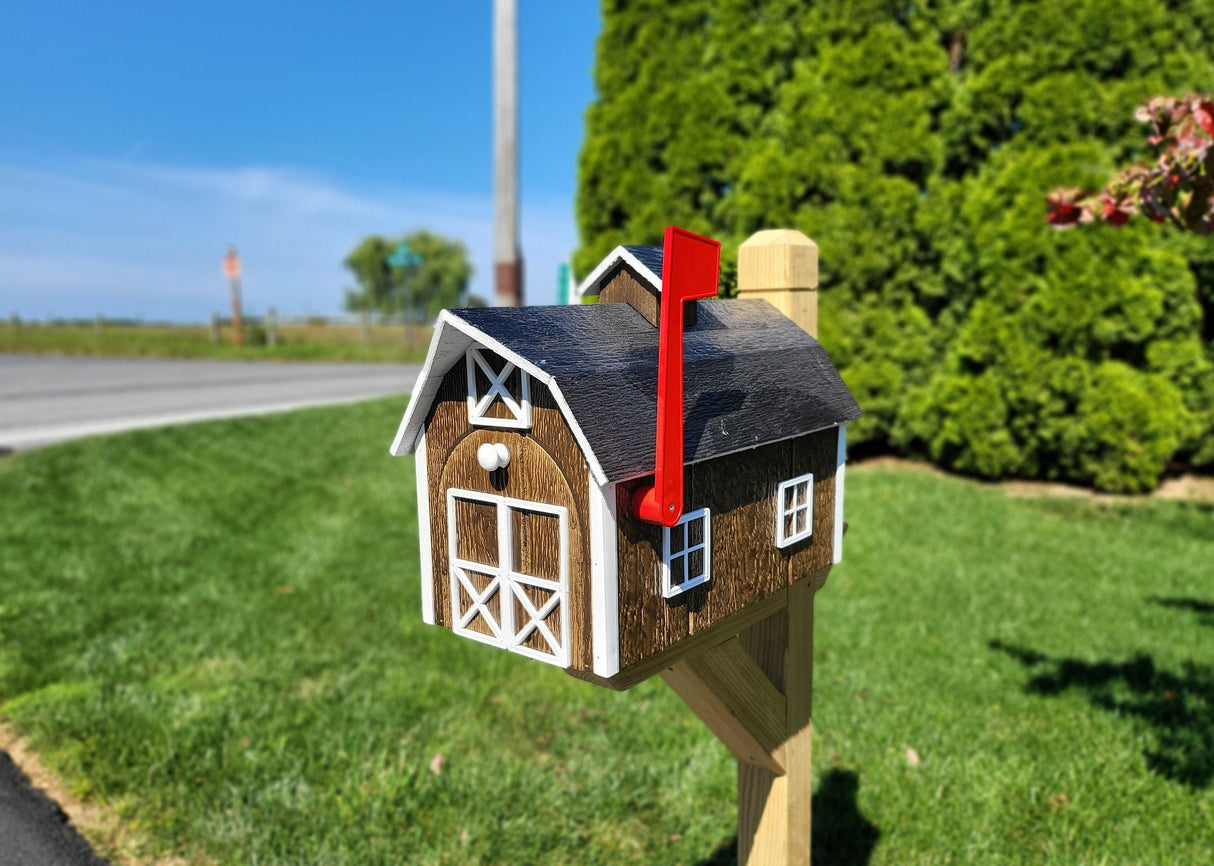Amish Mailbox - Handmade - Dutch Barn Style - Wooden - Color Options -