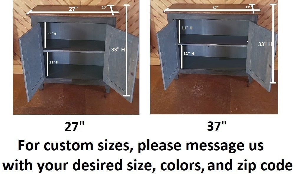 3 Door Cabinet - Amish Furniture - TV Stand - Primitive - Storage -  TV Cabinet - Farmhouse Decor- Multipurpose Cabinet - Rustic -Case Goods